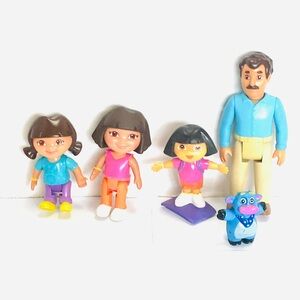 Dora The Explorer PVC Figures Lot(5) Dora Papi Benny Minor Wear Mattel